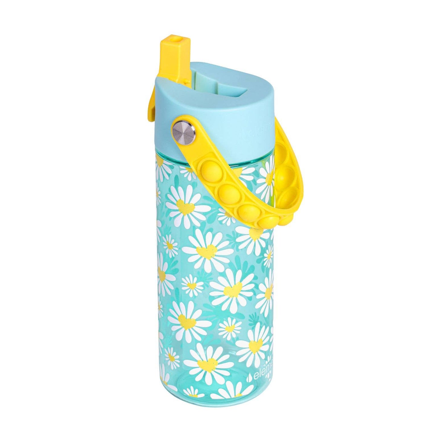 Splash Pop Fidget Handle Bottle 18oz - Daisy Heart Robin's Egg