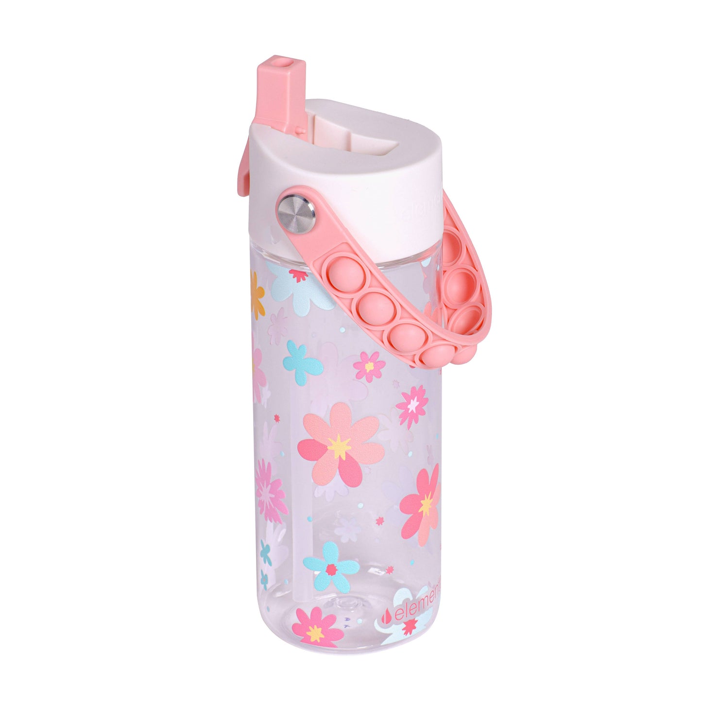 Splash Pop Fidget Handle Bottle 18oz - Spring Blossom Clear