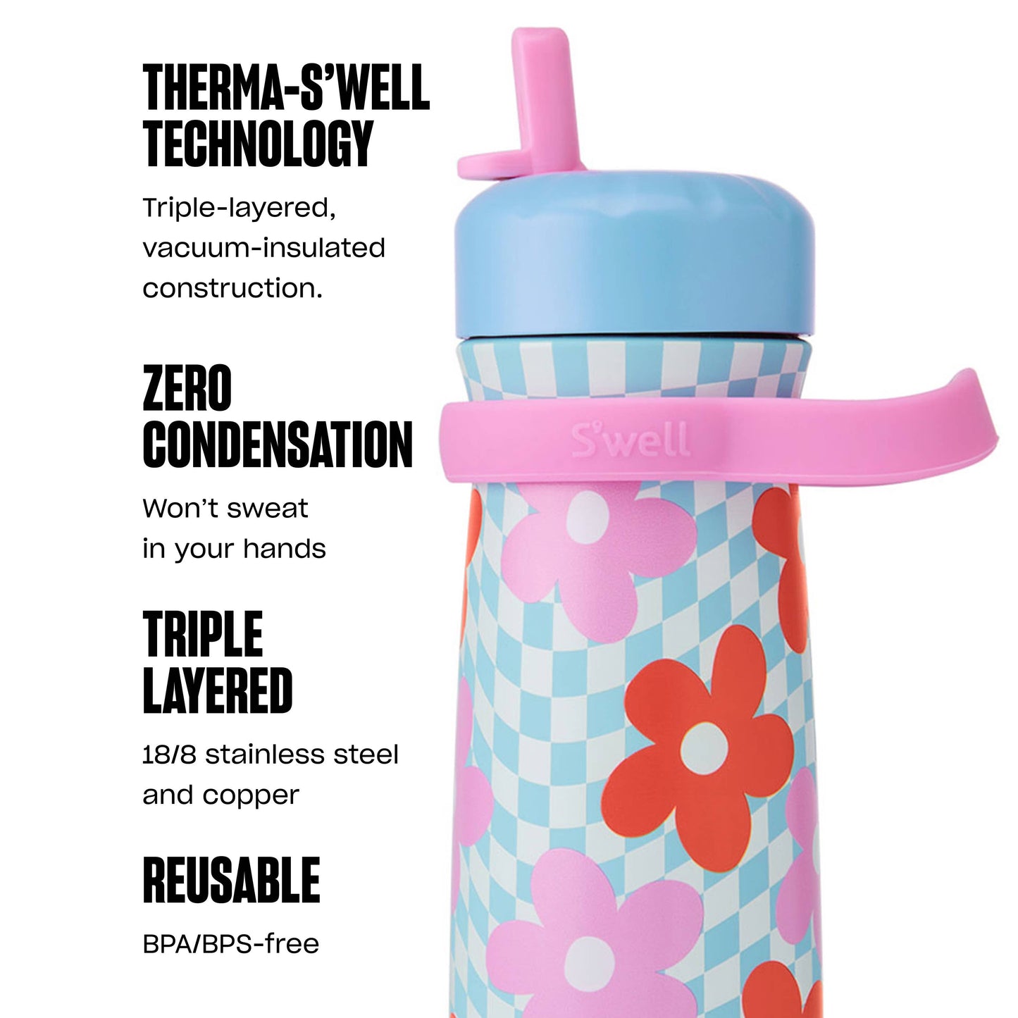 16oz Pink Petal Traveler with Flip Straw Lid