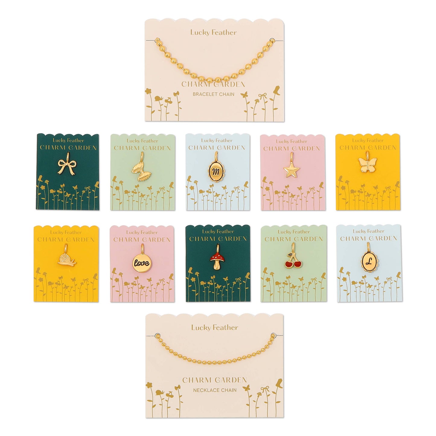 Charm Garden - Red Heart - Gold