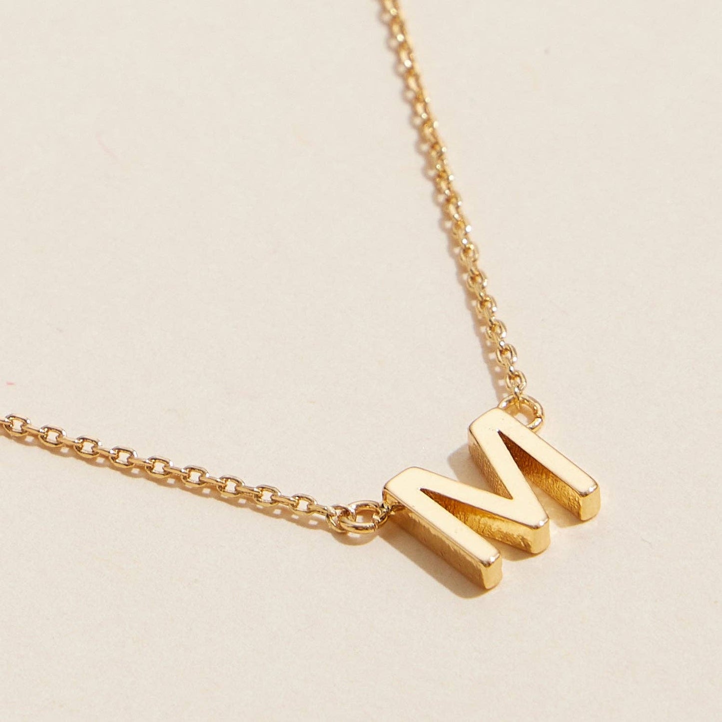 Necklace - 16 Pack of Initial Metal Letter Charm Gold Dip