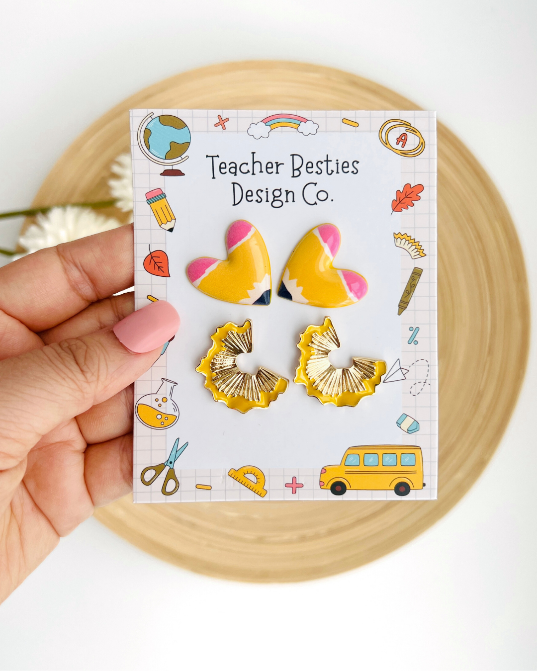 Earrings - Pencil Heart and Shavings