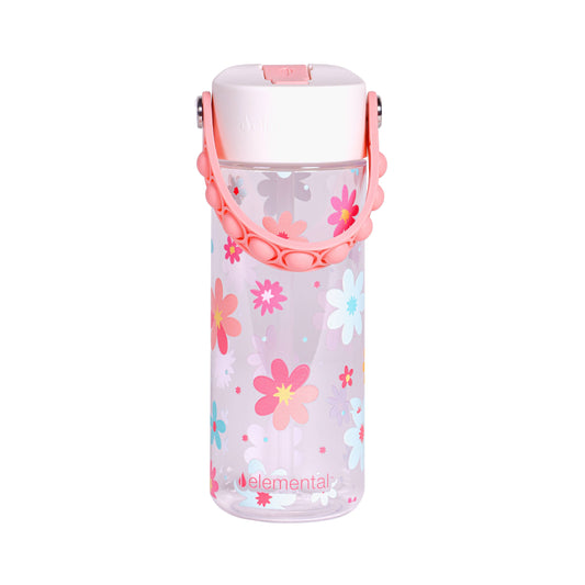 Splash Pop Fidget Handle Bottle 18oz - Spring Blossom Clear