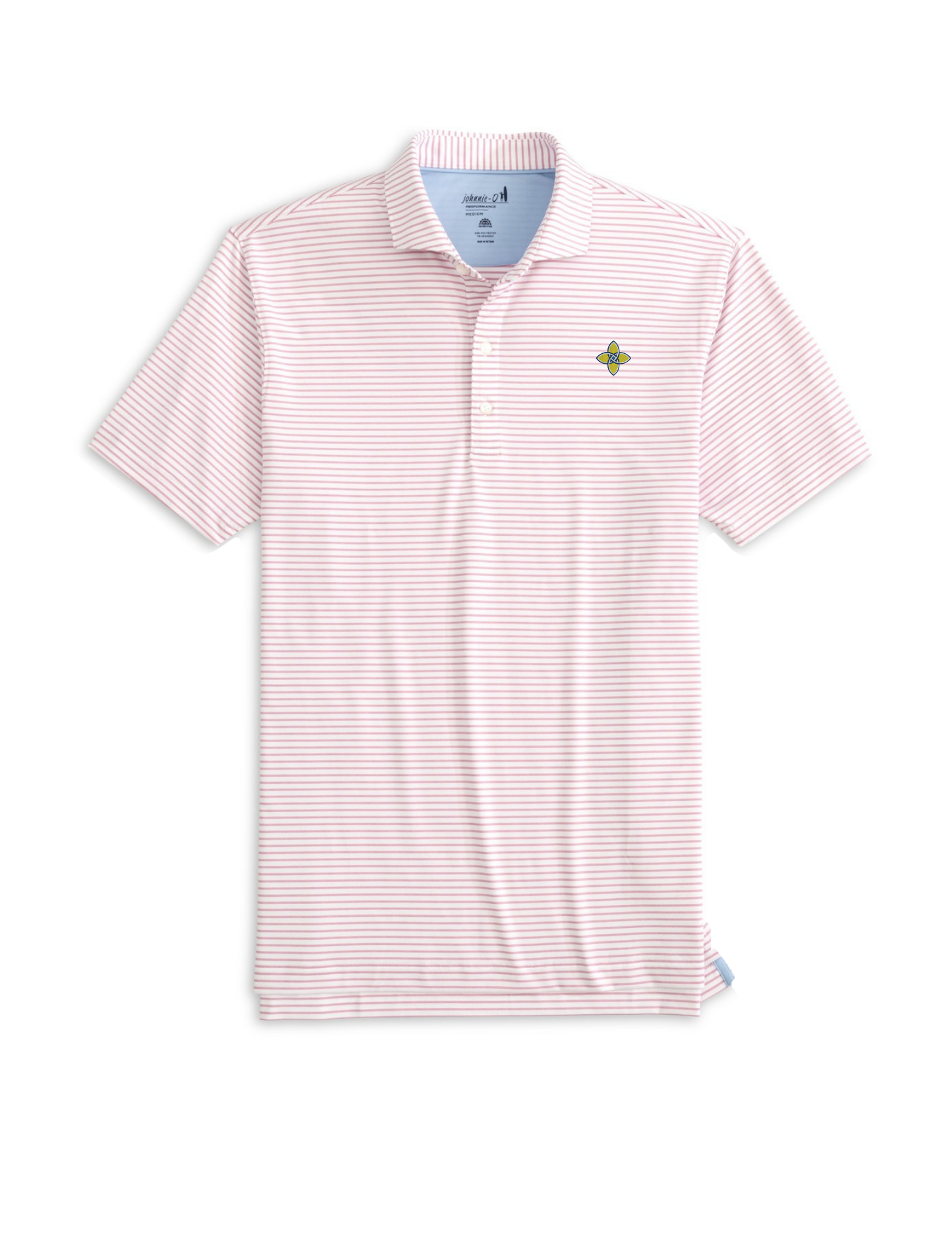 Johnnie O - Michael Stripe - White and Azalea DEFECTIVE (DROP of DYE)