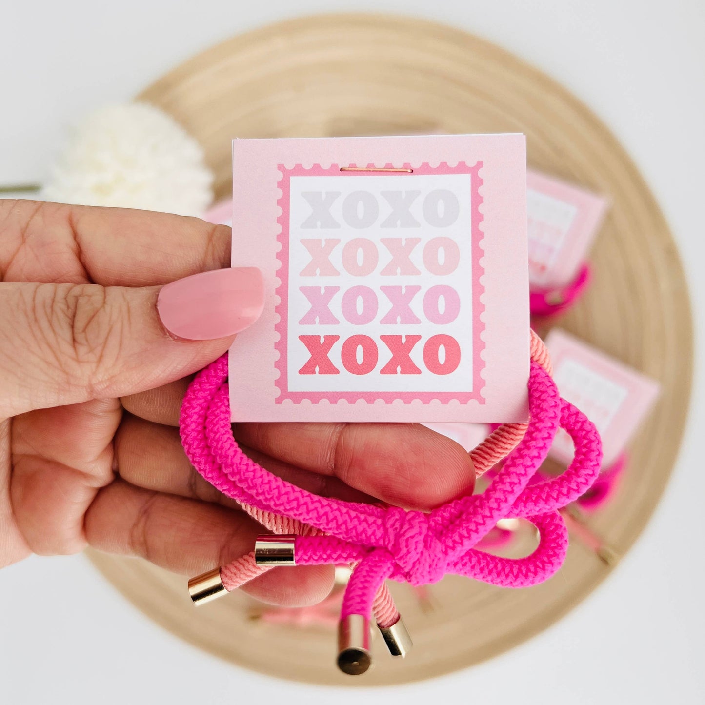 Hair Tie - "XOXO" Double Hair Tie - Valentine's Day