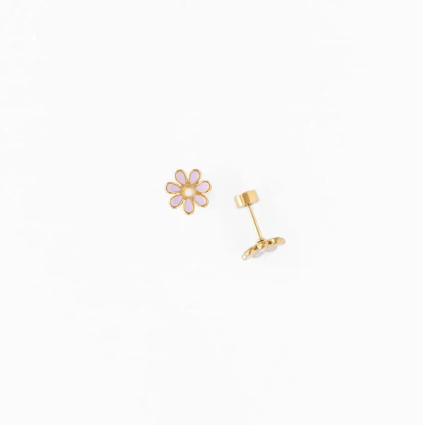 Daisy Stud Earrings - Hypoallergenic, Flat Back, Girl Gift