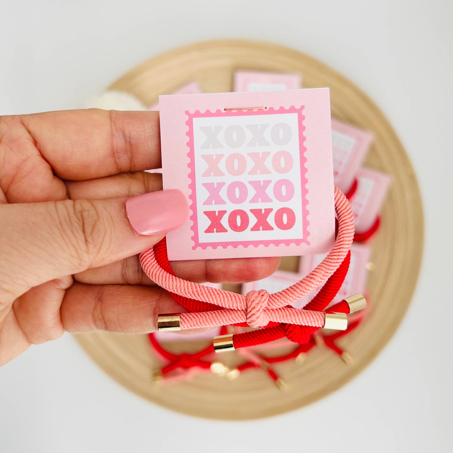 Hair Tie - "XOXO" Double Hair Tie - Valentine's Day