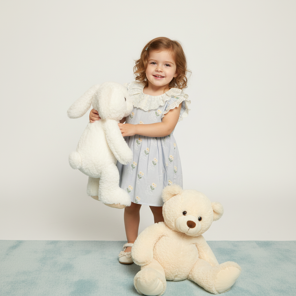 Blue daisy dress w/ matching headband