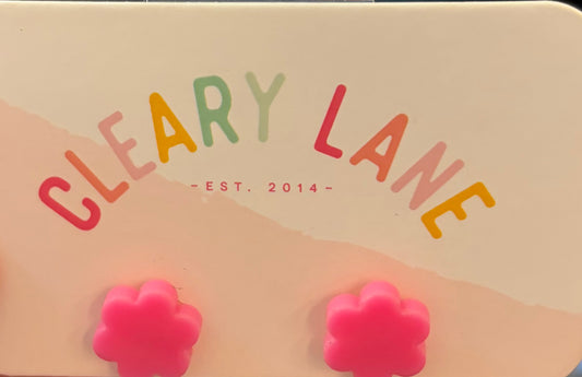 Cleary Lane Pink flower post earrings