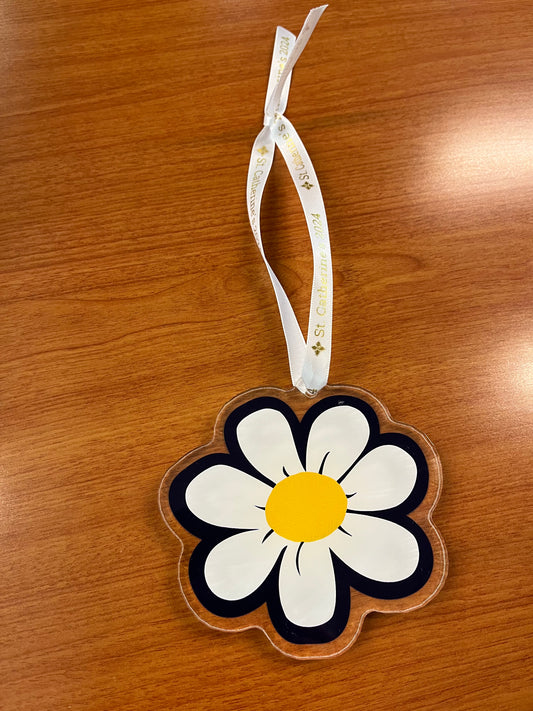 Ornaments flat Daisy with STC ribbon
