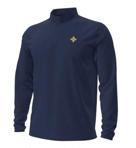 Men's Quarter Zip - Big Cotton Marine Navy