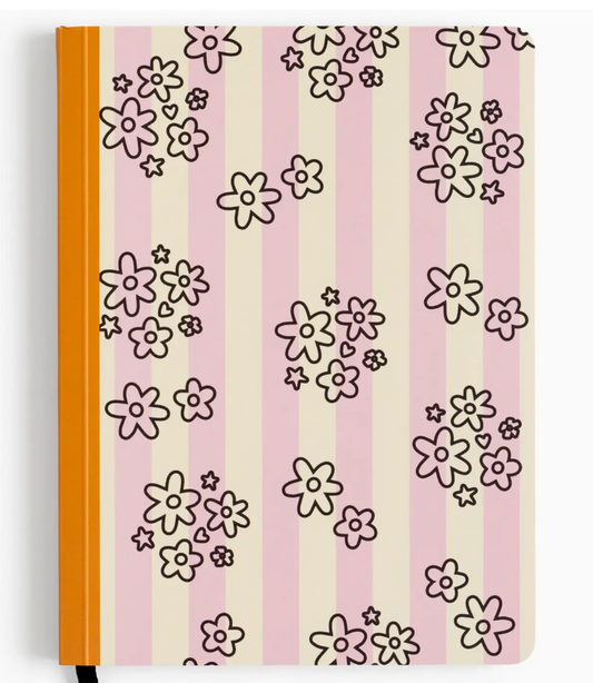 Journal - Pink Stripes with Daisies
