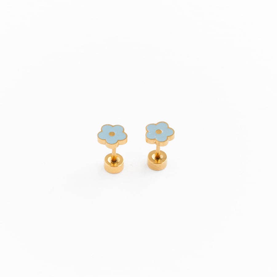 Petite Flower Stud Earring - Hypoallergenic, Flat Back, Girl