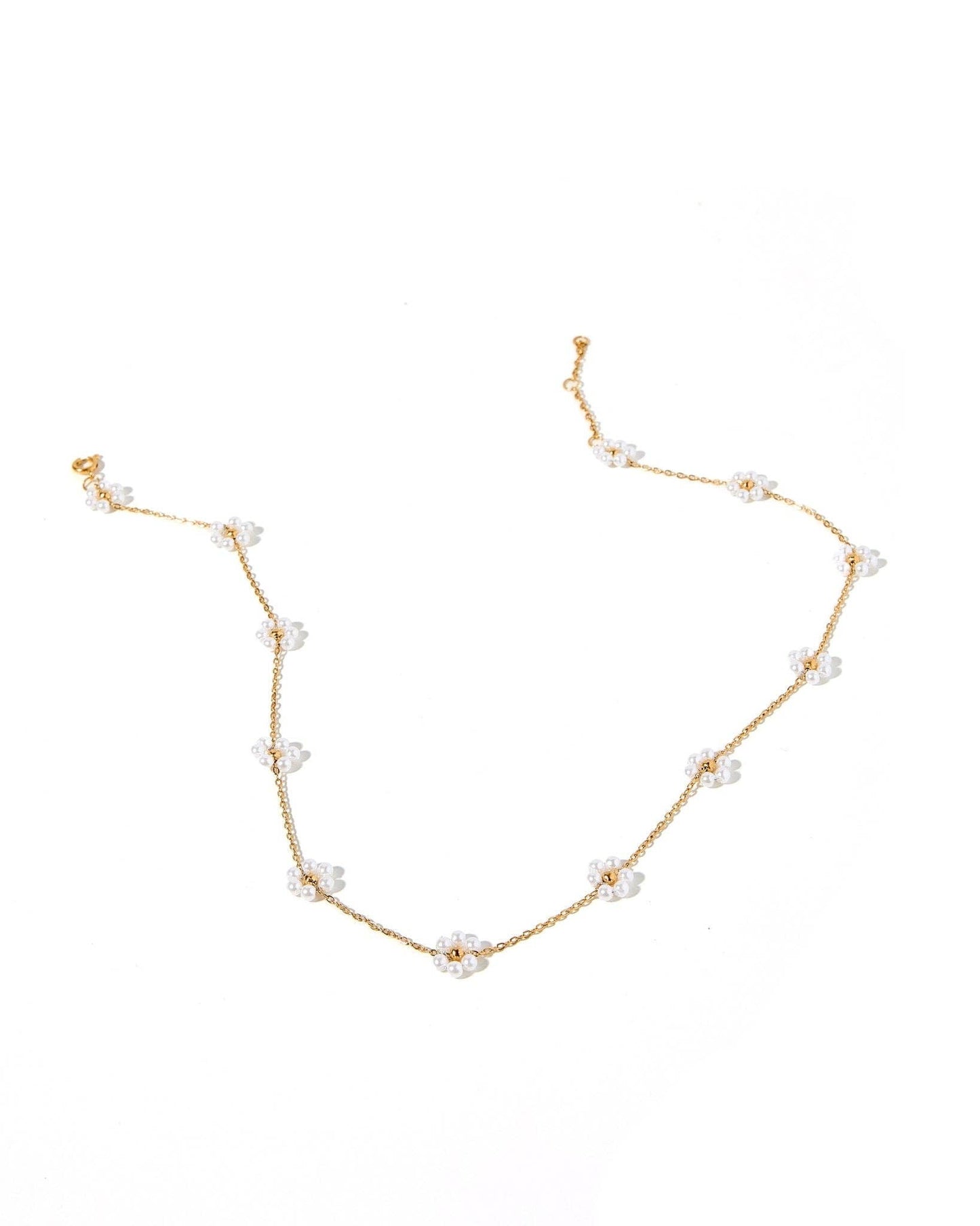 Necklace - Gracie Flower Pearl
