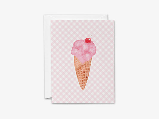 Ice Cream Gingham Birthday Cards [individually packaged]