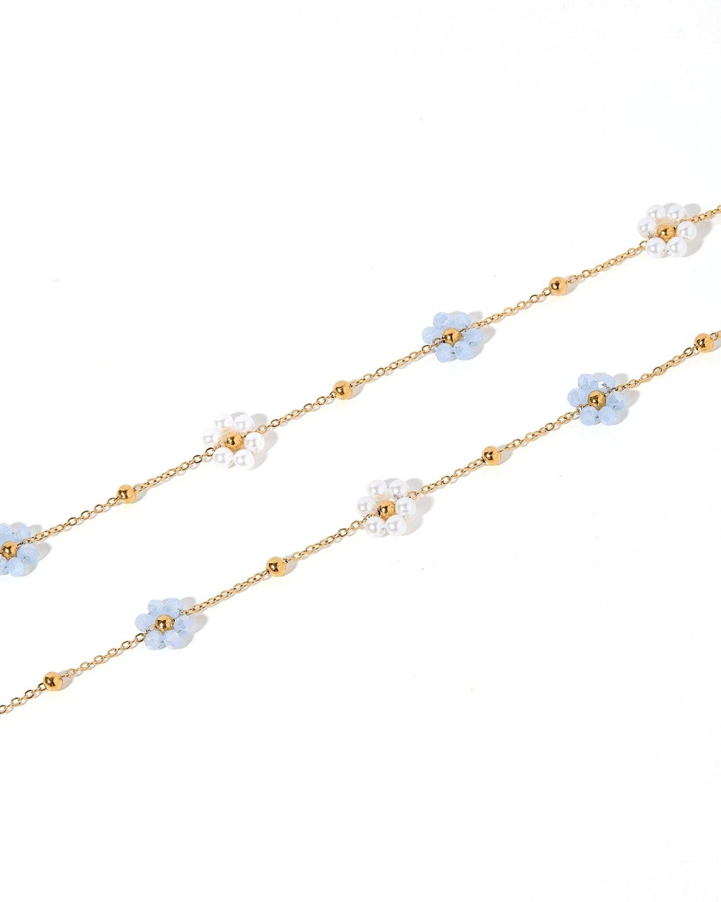 Necklace - Gracie Flower Blue