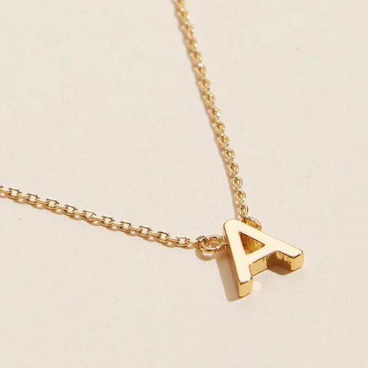 Necklace - 16 Pack of Initial Metal Letter Charm Gold Dip