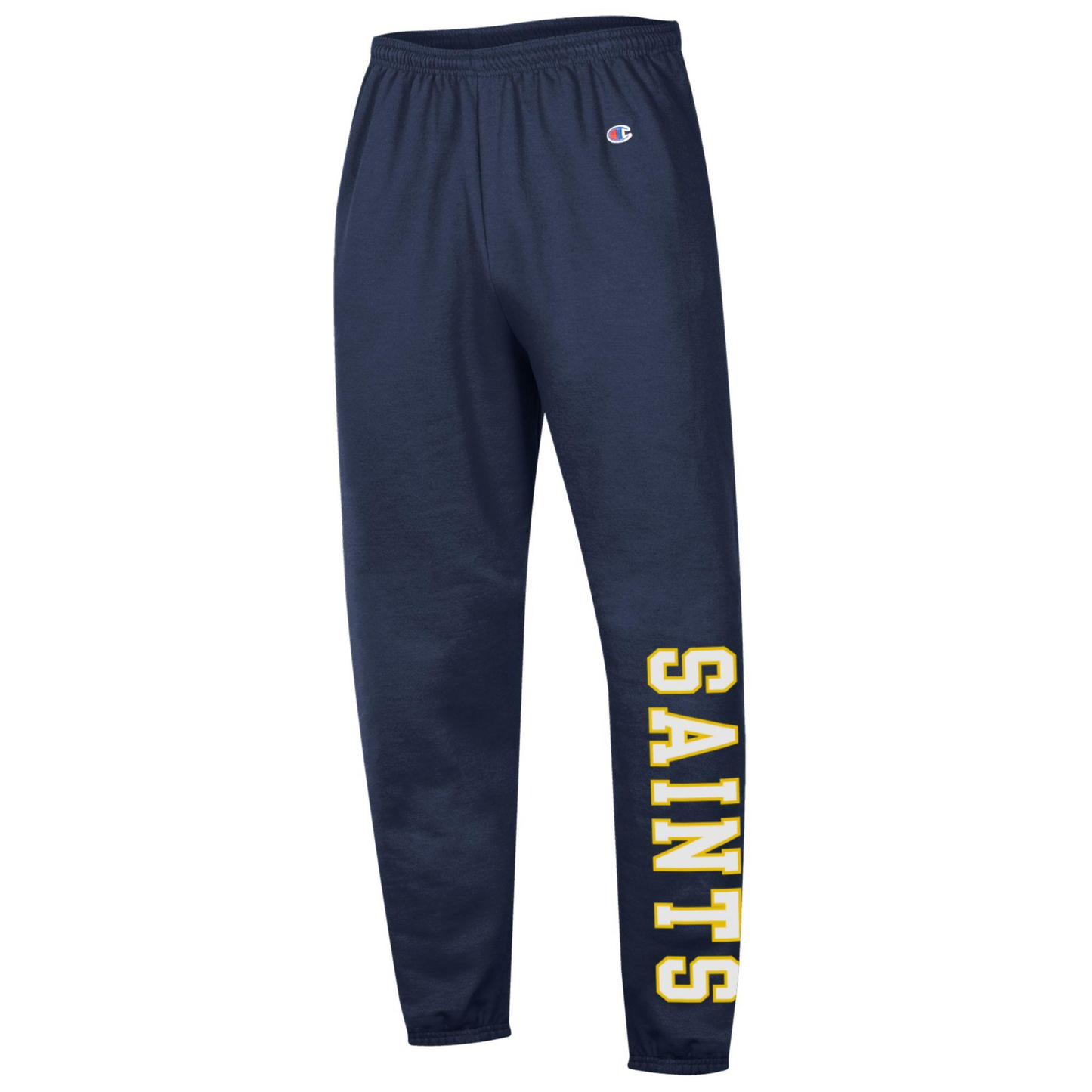 Youth sweatpants white SAINTS with yellow outline